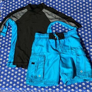 Cherokee Kids Swim Rashguards - Black and Blue